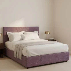 Letti Piazza E Mezza|Letti Piazza E Mezza > Dmora Letto Piazza e Mezza Sfoderabile Contenitore, Dimensione Materasso 120x190 cm - Ciconio Viola Lilla