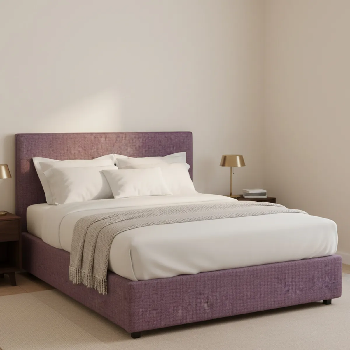 Letti Piazza E Mezza|Letti Piazza E Mezza > Dmora Letto Piazza e Mezza Sfoderabile Contenitore, Dimensione Materasso 120x190 cm - Ciconio Viola Lilla