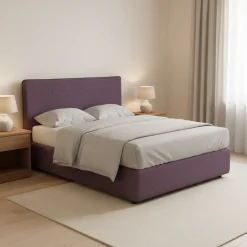 Letto Piazza e Mezza Viola Lilla Sfoderabile Contenitore, Dimensione Materasso 120x190 cm - Cirie