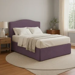 Letto Piazza e Mezza Viola Lilla Sfoderabile Contenitore, Dimensione Materasso 120x190 cm - Lavagna