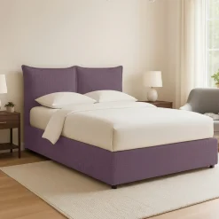 Letto Piazza e Mezza Viola Lilla Sfoderabile Contenitore, Dimensione Materasso 120x190 cm - Rabbi