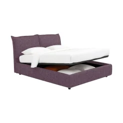 Letto Piazza e Mezza Viola Lilla Sfoderabile Contenitore, Dimensione Materasso 120x190 cm - Rabbi