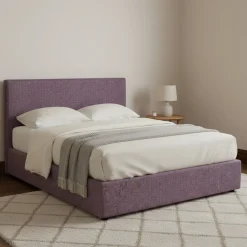 Letto Piazza e Mezza Viola Lilla Sfoderabile Contenitore, Dimensione Materasso 120x200 cm - Noceto