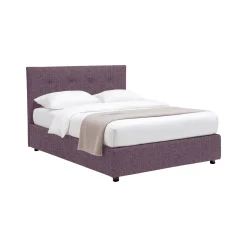 Letto Piazza e Mezza Viola Lilla Sfoderabile Contenitore, Dimensione Materasso 120x200 cm - Pollutri