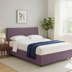 Letto Piazza e Mezza Viola Lilla Sfoderabile Contenitore, Dimensione Materasso 120x200 cm - Silandro