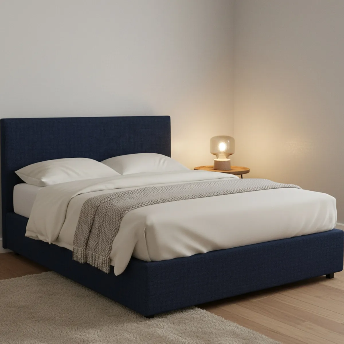 Letti Piazza E Mezza|Letti Piazza E Mezza > Dmora Letto Piazza e Mezza Sfoderabile Contenitore, Dimensione Materasso 120x190 cm - Ciconio Viola Scuro