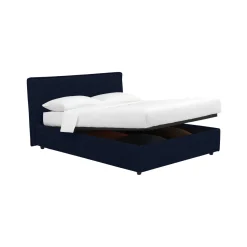 Letto Piazza e Mezza Viola Scuro Sfoderabile Contenitore, Dimensione Materasso 120x190 cm - Cirie