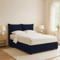 Letto Piazza e Mezza Viola Scuro Sfoderabile Contenitore, Dimensione Materasso 120x190 cm - Rabbi