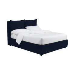 Letto Piazza e Mezza Viola Scuro Sfoderabile Contenitore, Dimensione Materasso 120x200 cm - Diamante