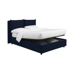 Letto Piazza e Mezza Viola Scuro Sfoderabile Contenitore, Dimensione Materasso 120x200 cm - Diamante