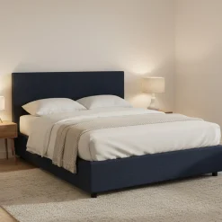Letto Piazza e Mezza Viola Scuro Sfoderabile Contenitore, Dimensione Materasso 120x200 cm - Noceto