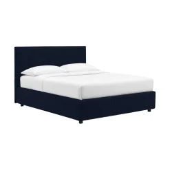 Letto Piazza e Mezza Viola Scuro Sfoderabile Contenitore, Dimensione Materasso 120x200 cm - Noceto