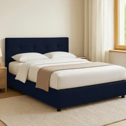 Letto Piazza e Mezza Viola Scuro Sfoderabile Contenitore, Dimensione Materasso 120x200 cm - Pollutri