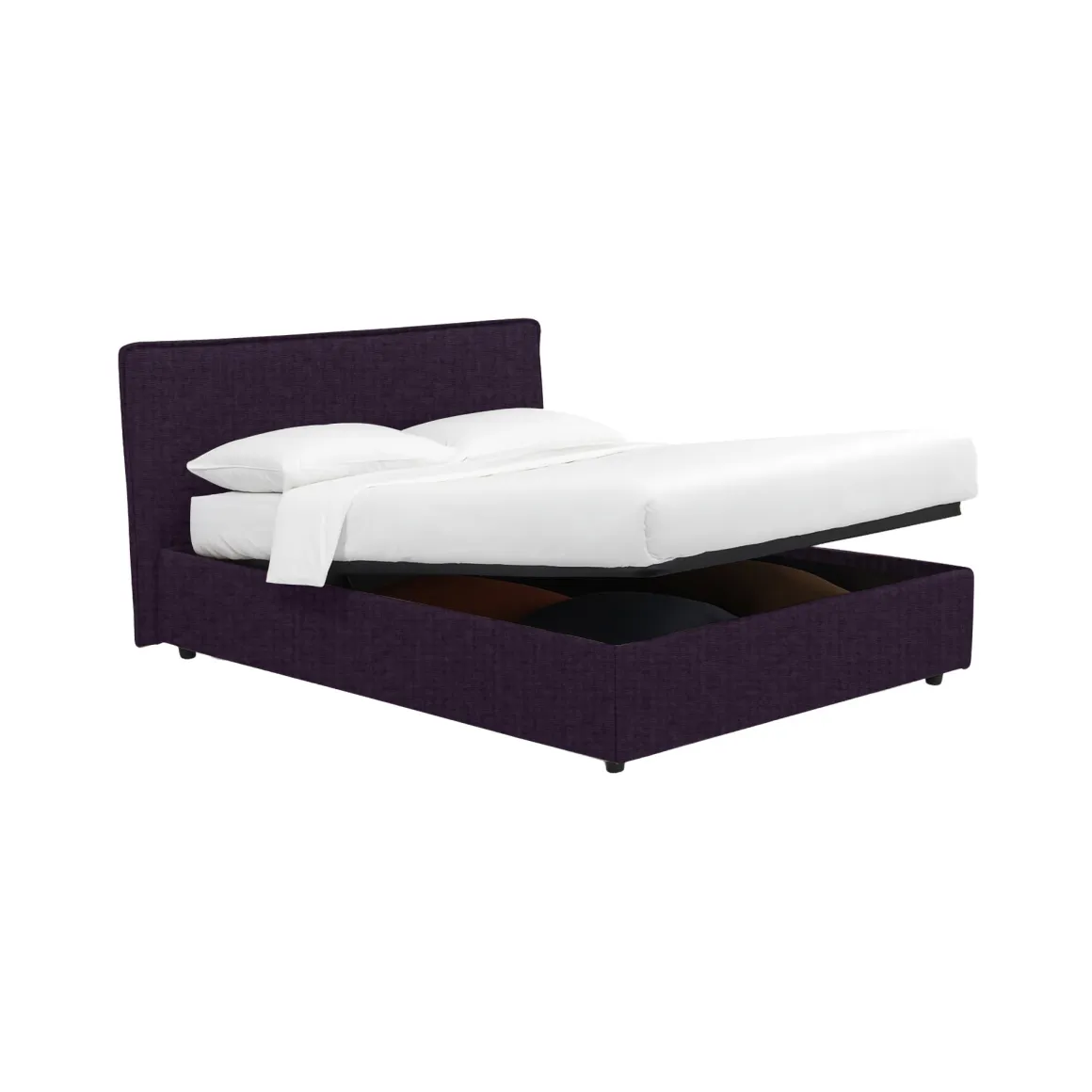 Letto Piazza e Mezza Viola Sfoderabile Contenitore, Dimensione Materasso 120x190 cm - Cirie