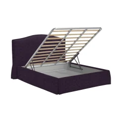 Letto Piazza e Mezza Viola Sfoderabile Contenitore, Dimensione Materasso 120x190 cm - Lavagna