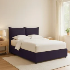 Letto Piazza e Mezza Viola Sfoderabile Contenitore, Dimensione Materasso 120x190 cm - Rabbi
