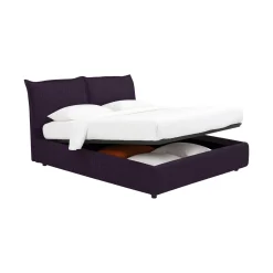 Letto Piazza e Mezza Viola Sfoderabile Contenitore, Dimensione Materasso 120x190 cm - Rabbi