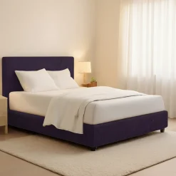 Letto Piazza e Mezza Viola Sfoderabile Contenitore, Dimensione Materasso 120x200 cm - Codevigo