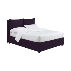 Letto Piazza e Mezza Viola Sfoderabile Contenitore, Dimensione Materasso 120x200 cm - Diamante