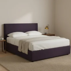Letto Piazza e Mezza Viola Sfoderabile Contenitore, Dimensione Materasso 120x200 cm - Noceto