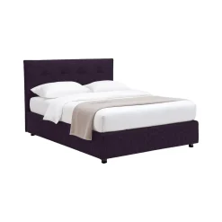 Letto Piazza e Mezza Viola Sfoderabile Contenitore, Dimensione Materasso 120x200 cm - Pollutri
