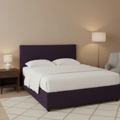 Letto Piazza e Mezza Viola Sfoderabile Contenitore, Dimensione Materasso 120x200 cm - Silandro