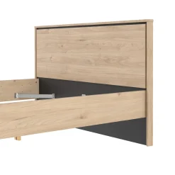 Letti Piazza E Mezza|Letti Piazza E Mezza > Dmora Letto piazza e mezza Zeri, 197x153 h91 cm, Rovere Marrone Rovere
