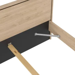Letti Piazza E Mezza|Letti Piazza E Mezza > Dmora Letto piazza e mezza Zeri, 197x153 h91 cm, Rovere Marrone Rovere