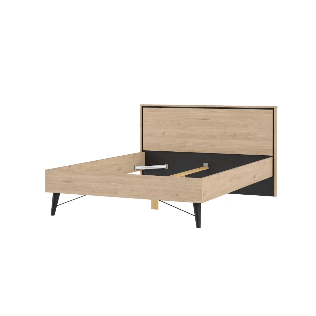 Letti Piazza E Mezza|Letti Piazza E Mezza > Dmora Letto piazza e mezza Zeri, 197x153 h91 cm, Rovere Marrone Rovere