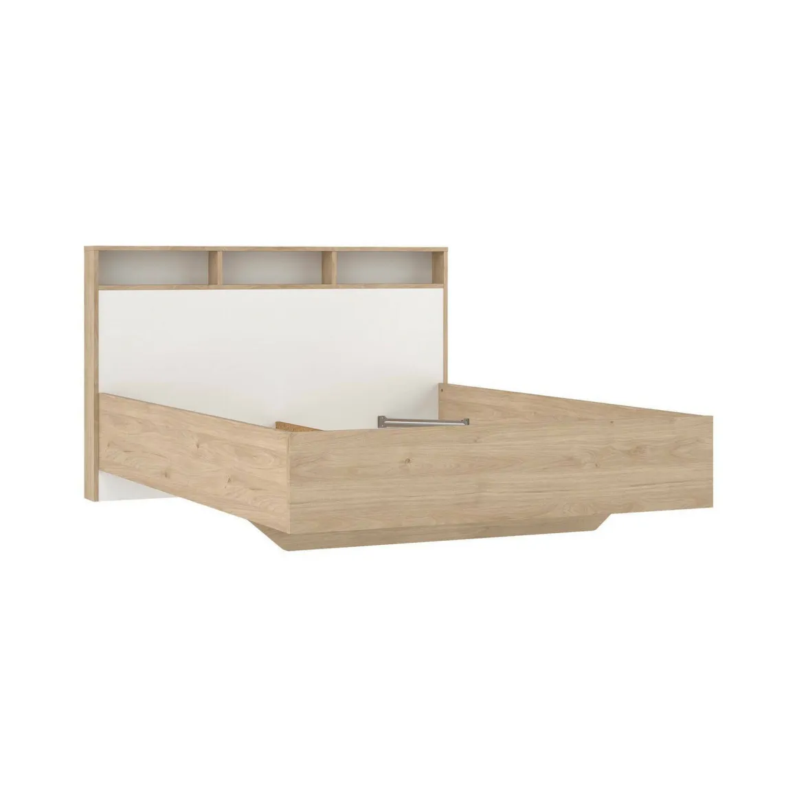 Letto piazza e mezza Zinasco, 206x150 h97 cm, Rovere e Bianco