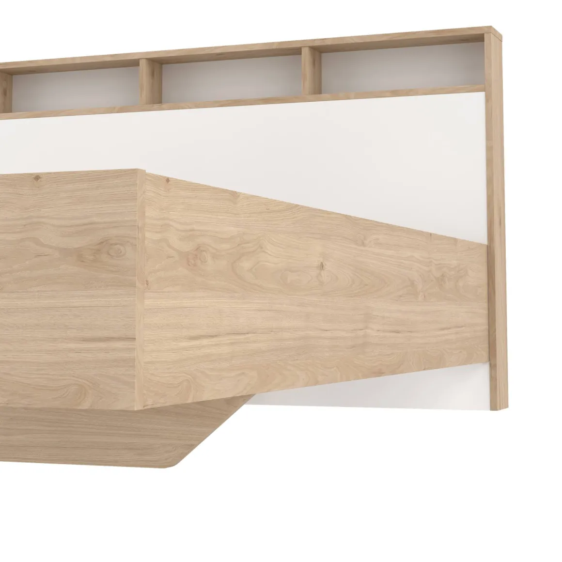 Letto piazza e mezza Zinasco, 206x150 h97 cm, Rovere e Bianco