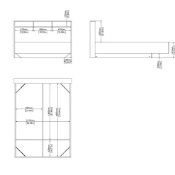 Letto piazza e mezza Zinasco, 206x150 h97 cm, Rovere e Bianco