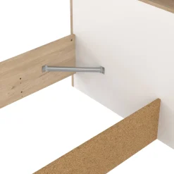 Letto piazza e mezza Zinasco, 206x150 h97 cm, Rovere e Bianco
