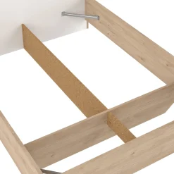 Letto piazza e mezza Zinasco, 206x150 h97 cm, Rovere e Bianco