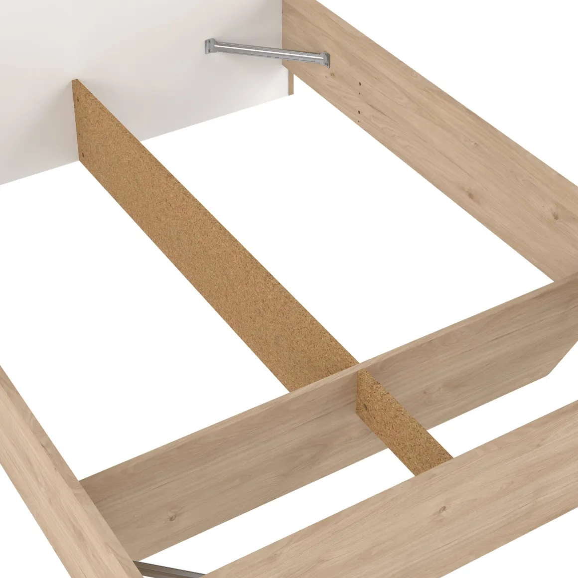 Letto piazza e mezza Zinasco, 206x150 h97 cm, Rovere e Bianco