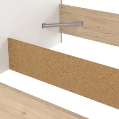 Letto piazza e mezza Zinasco, 206x150 h97 cm, Rovere e Bianco