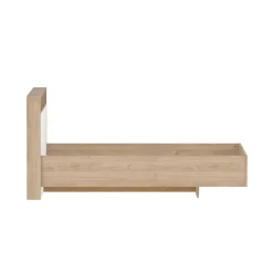 Letto piazza e mezza Zinasco, 206x150 h97 cm, Rovere e Bianco
