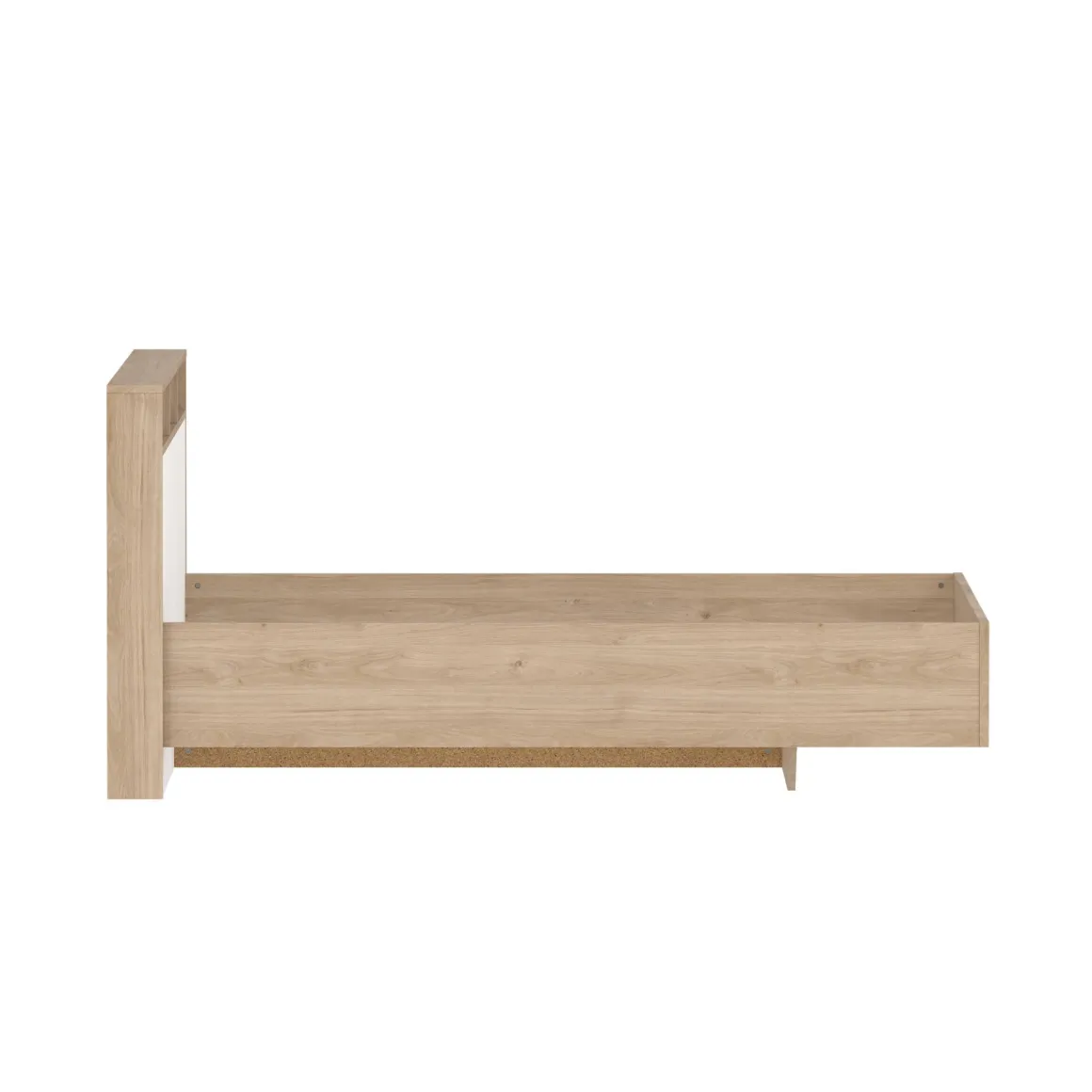 Letto piazza e mezza Zinasco, 206x150 h97 cm, Rovere e Bianco