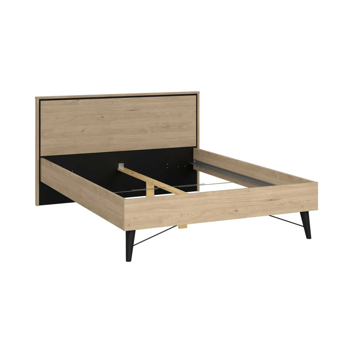 Letti Piazza E Mezza|Letti Piazza E Mezza > Dmora Letto piazza e mezza Zocca, 207x153 h91 cm, Rovere Marrone Rovere