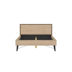 Letti Piazza E Mezza|Letti Piazza E Mezza > Dmora Letto piazza e mezza Zocca, 207x153 h91 cm, Rovere Marrone Rovere