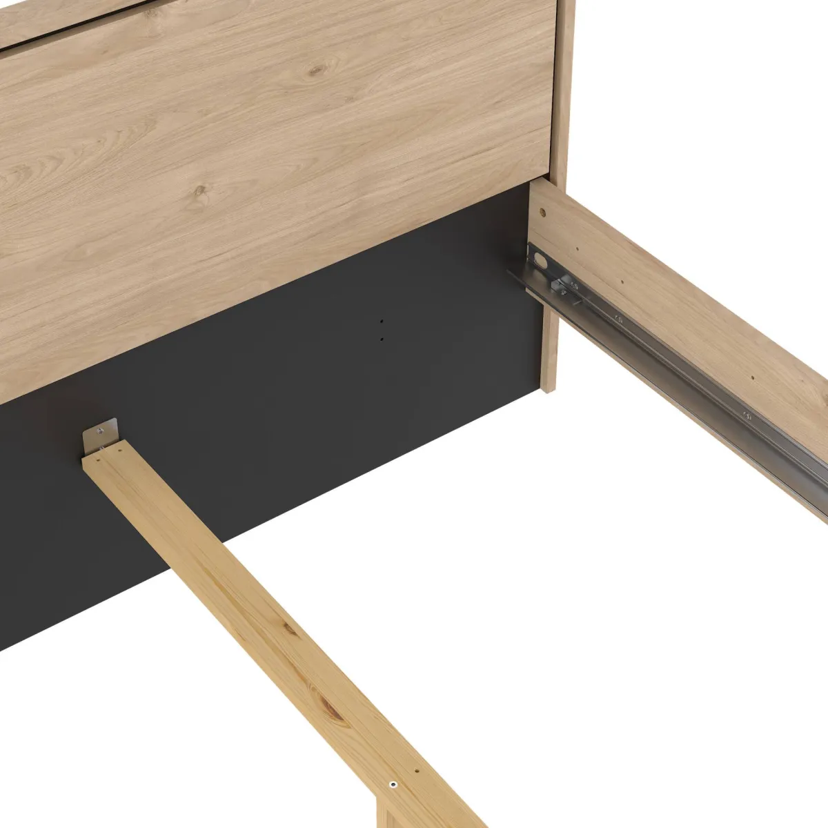 Letti Piazza E Mezza|Letti Piazza E Mezza > Dmora Letto piazza e mezza Zocca, 207x153 h91 cm, Rovere Marrone Rovere