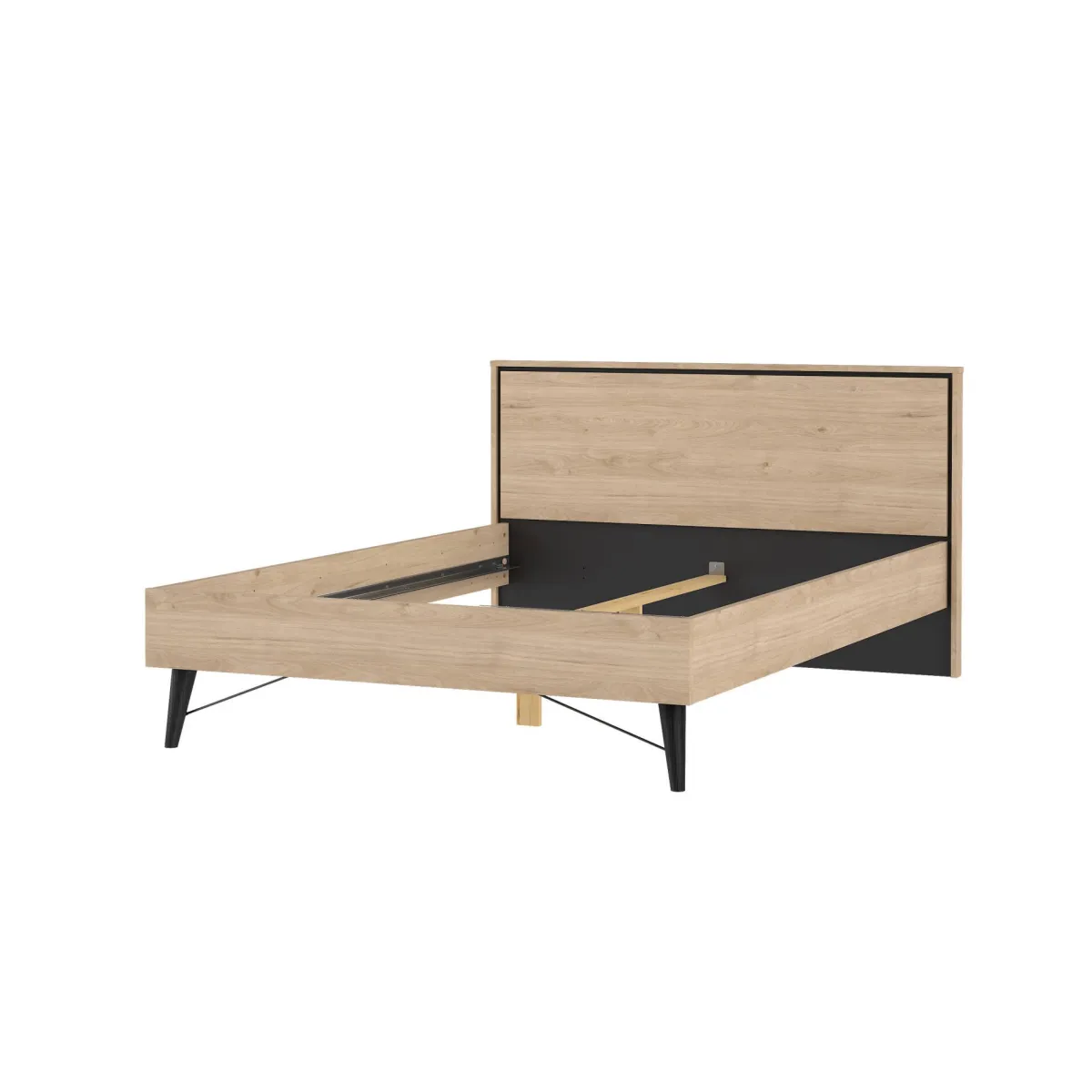 Letti Piazza E Mezza|Letti Piazza E Mezza > Dmora Letto piazza e mezza Zocca, 207x153 h91 cm, Rovere Marrone Rovere