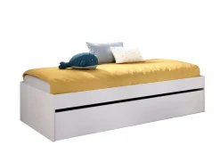 Letto 1 piazza moderno bianco 194x95cm adatto per materasso 90x190 cm - Aka