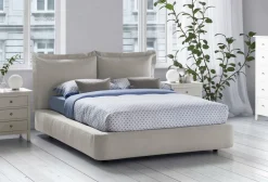Letti Matrimoniali|Letti Contenitore > Dmora Letto 2 piazze con contenitore 175x215cm - Alaska Blu