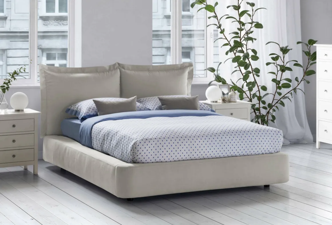 Letto 2 piazze con contenitore beige 180x220cm - Adi
