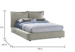 Letto 2 piazze con contenitore beige 180x220cm - Adi