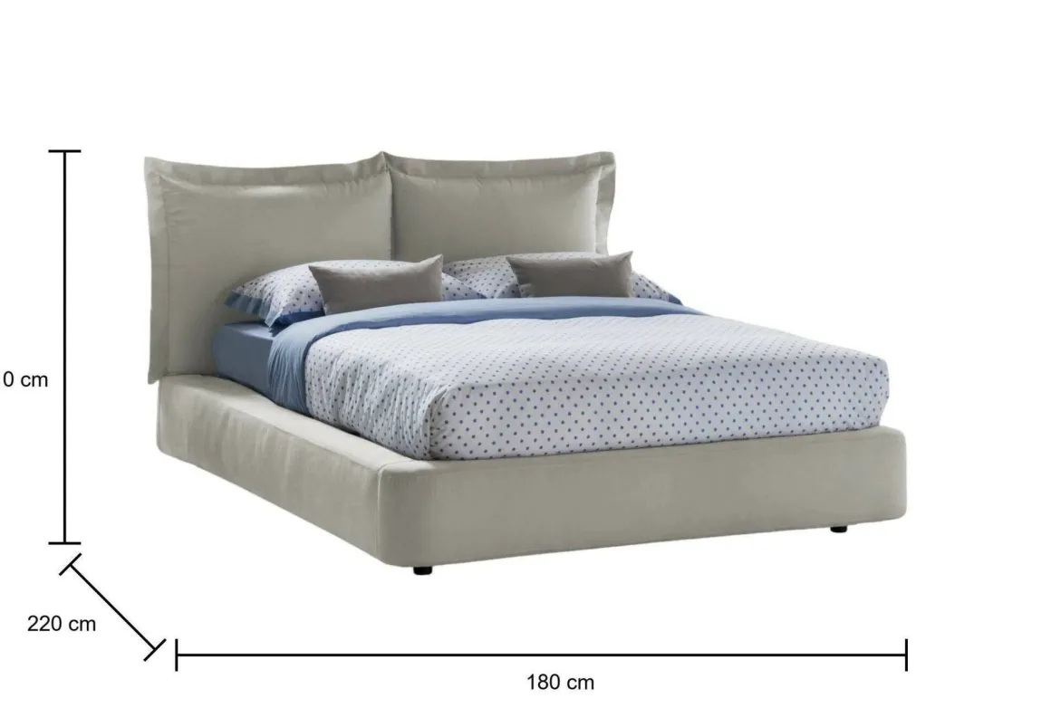 Letto 2 piazze con contenitore beige 180x220cm - Adi