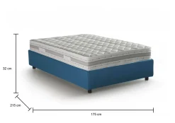 Letti Matrimoniali|Letti Contenitore > Dmora Letto 2 piazze con contenitore 180x220cm comodo - Geras Blu