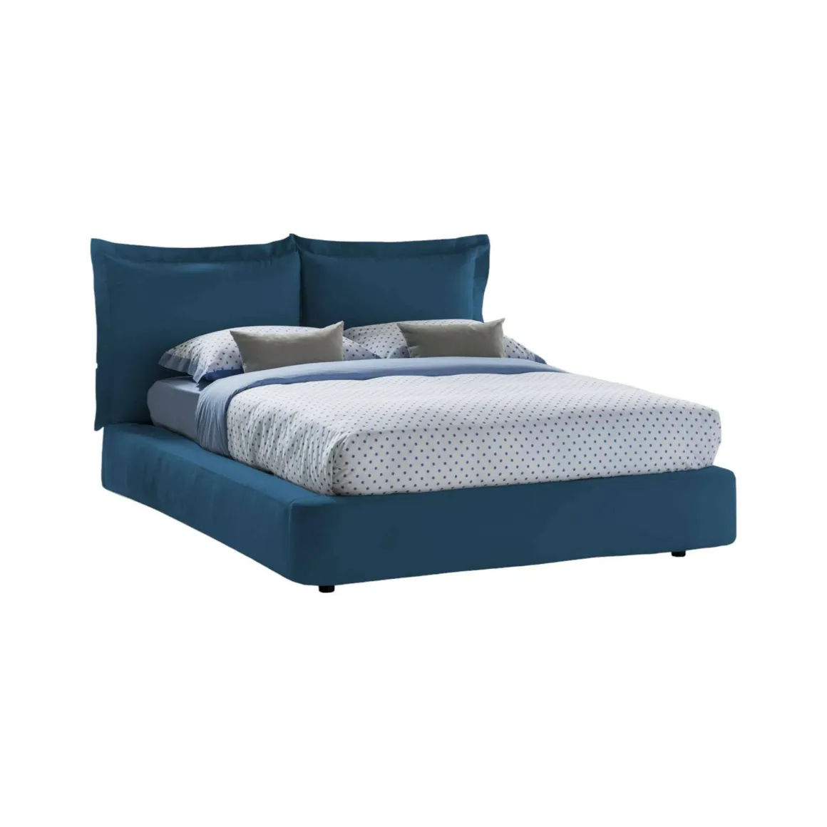 Letto 2 piazze con contenitore blu 180x220cm compatto - Adi