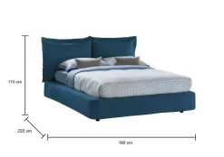 Letto 2 piazze con contenitore blu 180x220cm compatto - Adi